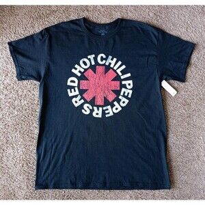 Red Hot Chili Peppers T-Shirt Men’s Large Graphic Print Black Short Sleeve